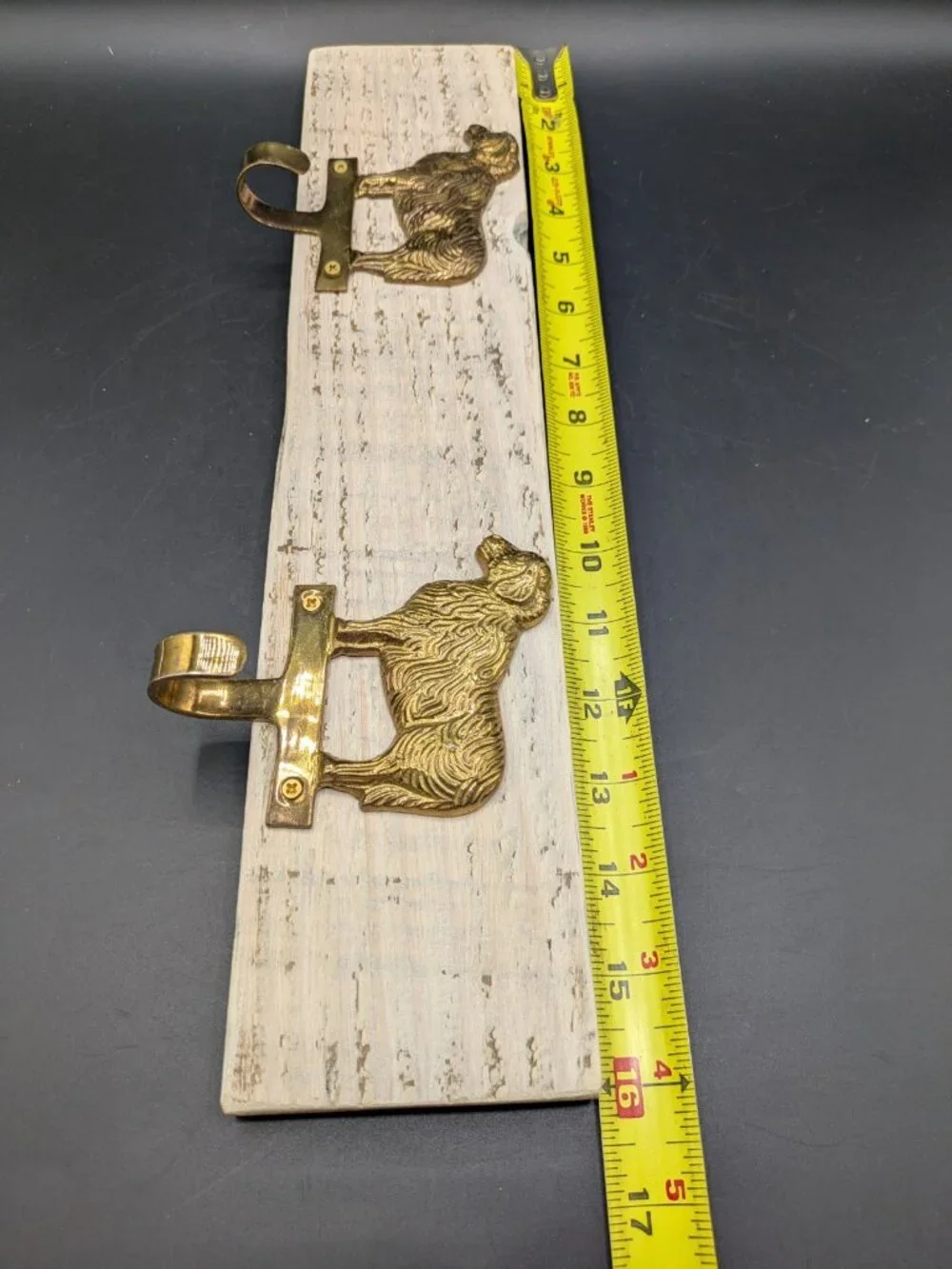 Hand Crafted Hat Key Coat Rack 2 Brass Sheep Ram Aries Hooks Wall Mount `16